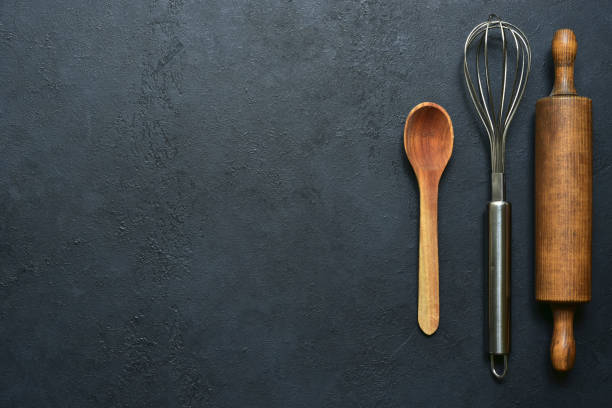 istock Cooking background with ingredients  and props for baking 1350380116