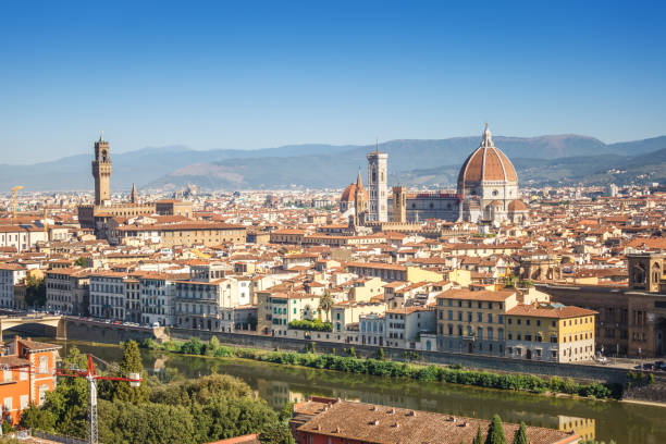 istock Panoramic view of Florence from Piazzale Michelangelo, Florence 1350380443