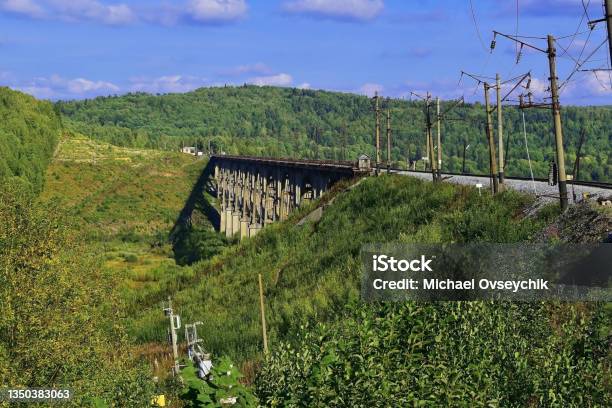 Viaduct At The Chernaya Rechka Junction Across The River Valley Of The Bolshaya Sarana River Stock Photo - Download Image Now