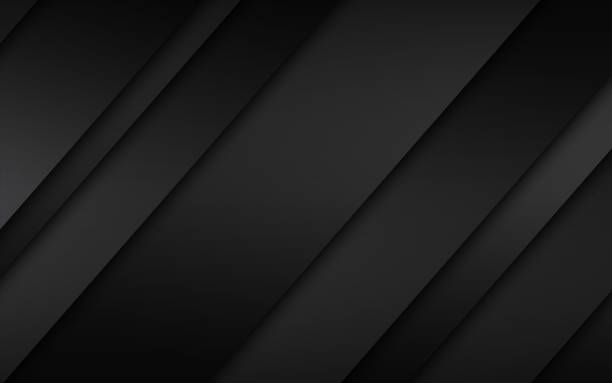 istock Dark black modern material design. Corporate template with overlapped layers for your business. Vector abstract widescreen background 1350384119