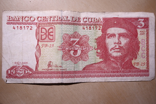 Cuban banknote of 3 pesos