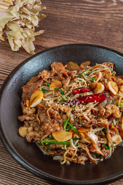 istock Korean food beef marinated bean sprouts stir-fry dish 1350393308
