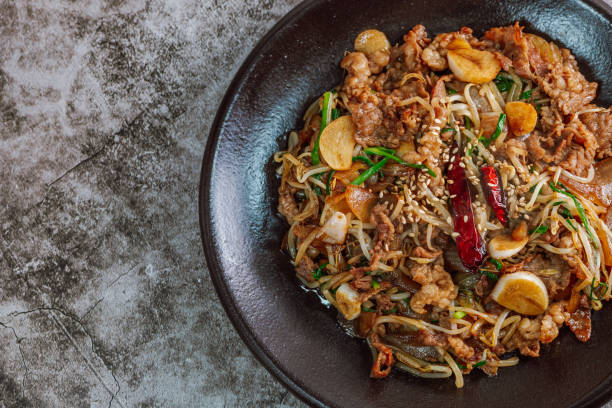 istock Korean food beef marinated bean sprouts stir-fry dish 1350393346