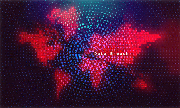 istock Cyber attack background with map of the world. Hacking concept illustration 1350395447