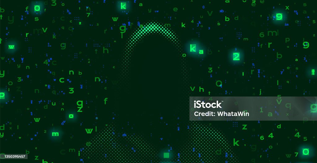 Computer Hacker On Abstract Binary Code Background Hacking Concept ...