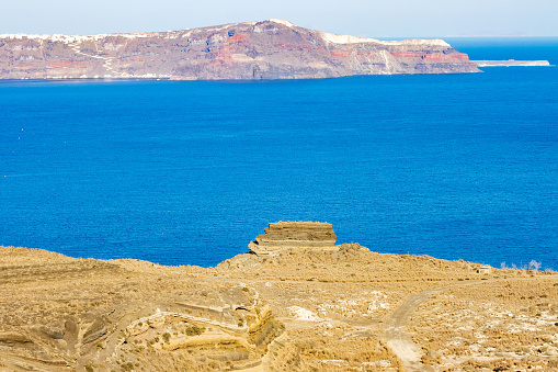 Santorini Caldera in South Aegean Islands, Greece