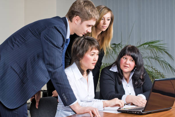 istock Mixed group in business meeting 1350399450