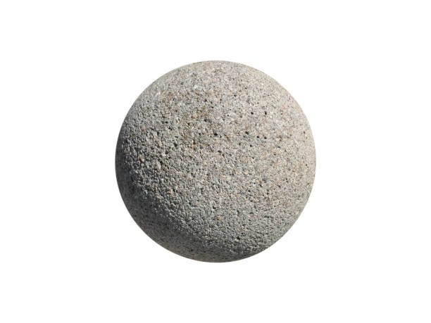 istock gray stone ball isolated on white background 1350400628