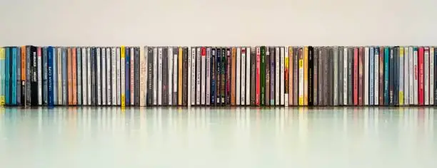 Row of music CDs