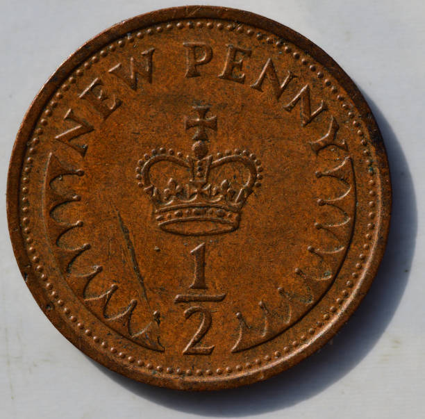 1971 년 영어 하프 뉴 페니 역면 - coinmarketcap 뉴스 사진 이미지