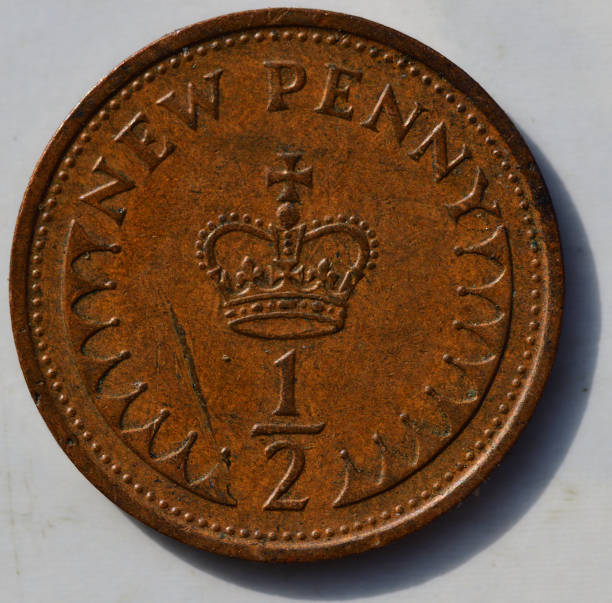 1971 inglês half new penny lado reverso - british currency currency nobility financial item - fotografias e filmes do acervo