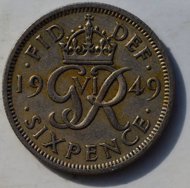 1949 English sixpence reverse side