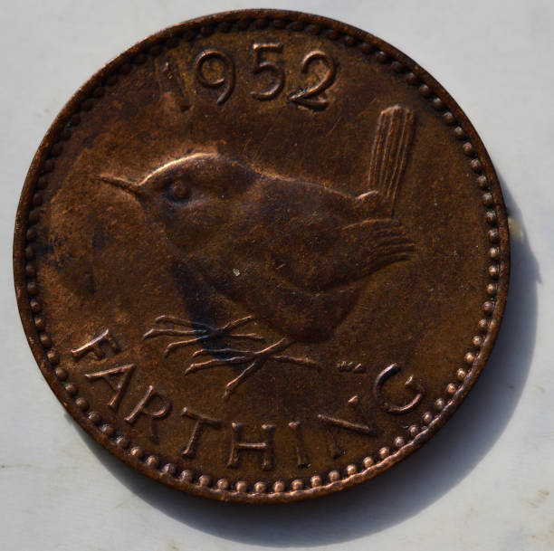 1952 english farthing lado reverso - british currency currency nobility financial item - fotografias e filmes do acervo