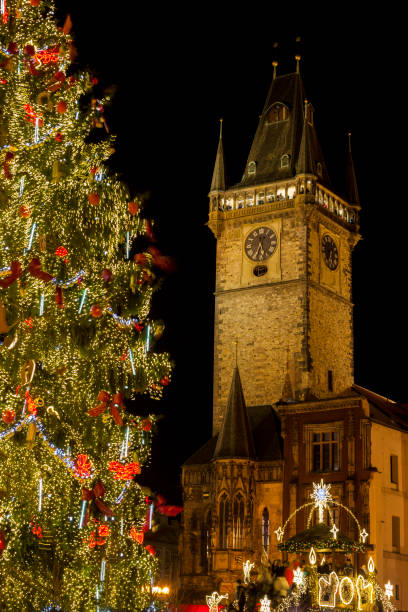 Prague Old Town Square - Christmas market, Czech Republic Prague Old Town Square - Christmas market, Czech Republic prague christmas market stock pictures, royalty-free photos & images