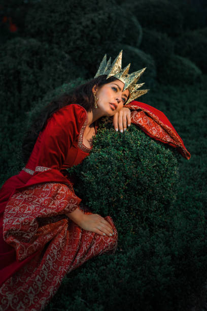A brunette sleeping beauty queen figure