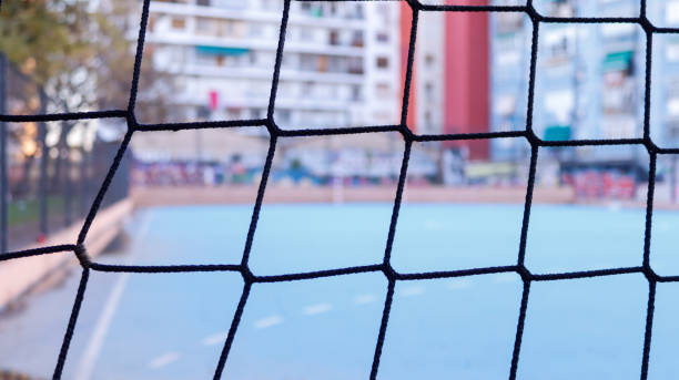 istock soccer field net in park close up view 1350416956