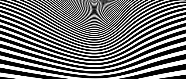 Abstract op art black and white lines in hyper 3D perspective vector abstract background, artistic illustration psychedelic linear pattern, hypnotic optical illusion. Abstract op art black and white lines in hyper 3D perspective vector abstract background, artistic illustration psychedelic linear pattern, hypnotic optical illusion. hyperreal stock illustrations