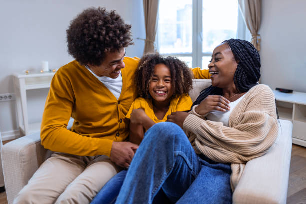 istock Happy family at home. 1350424259