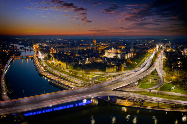 istock Szczecin by night, Poland 1350429108