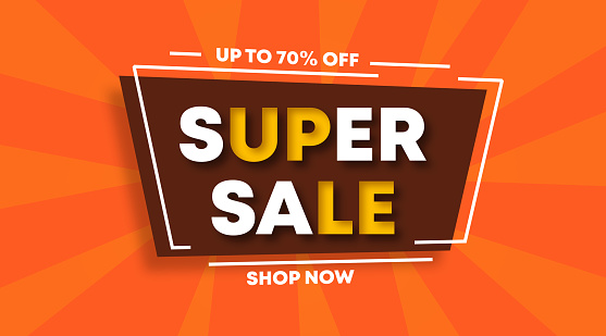 Super sale digital flyer and web banner for shopping day background illustration