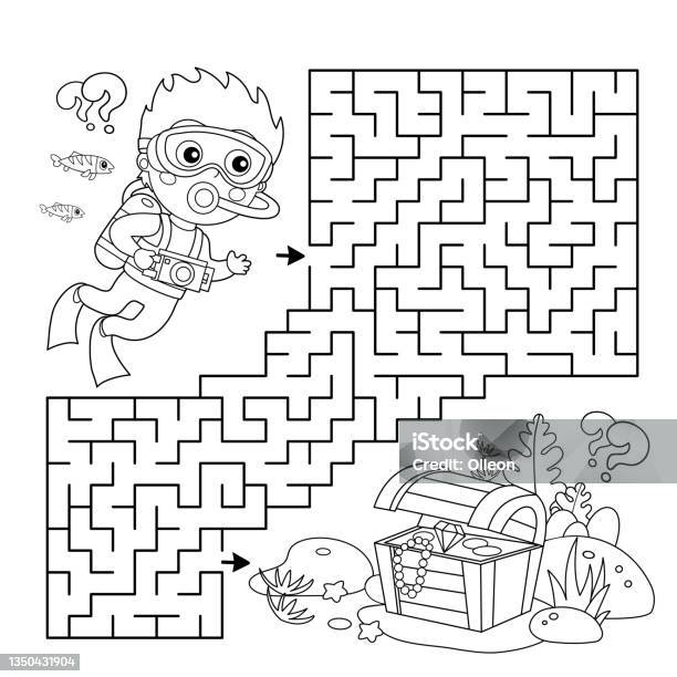 Jogo Do Labirinto Ou Do Labirinto Para Crianças Prées-escolar Enigma Esboço  Da Página Da Coloração Ilustração do Vetor - Ilustração de escolha,  alimento: 85038249