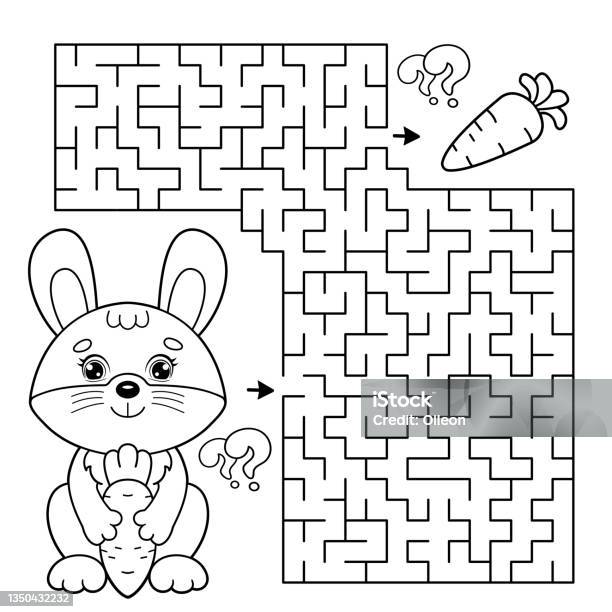 Labyrinth Oder Labyrinthspiel Rätsel Malvorlage Umriss Des Cartoons