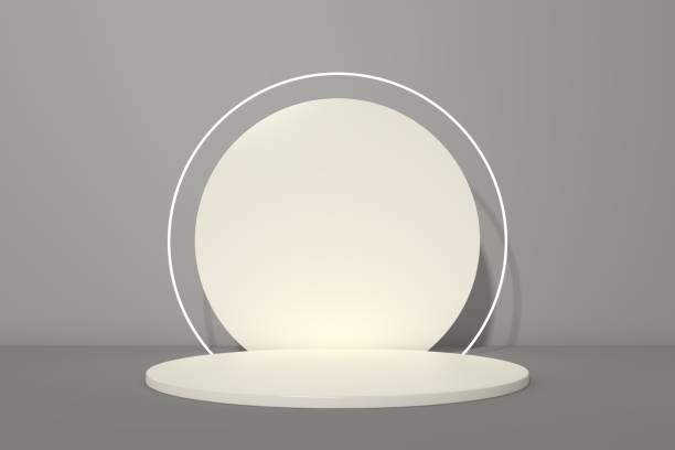 istock 3D Gray Stands, Product Stand, Blank Scene 1350432432
