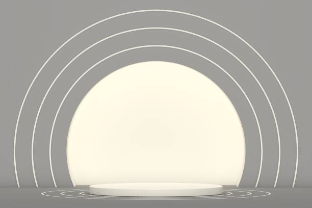 istock 3D Gray Stands, Product Stand, Blank Scene 1350432481