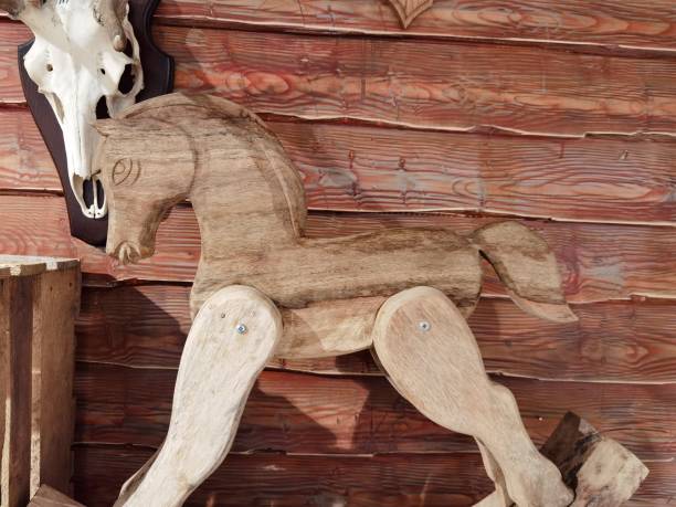 rocking horse made of wood beautiful workmanship