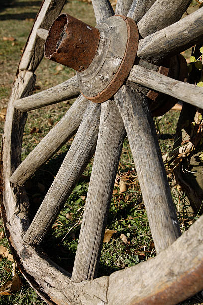 wheel of horse cart stock photo