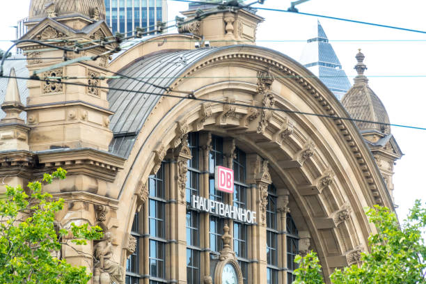 Frankfurt am Main, Germany - June 27, 2020: Facade of the Frankfurt Hauptbahnhof central station