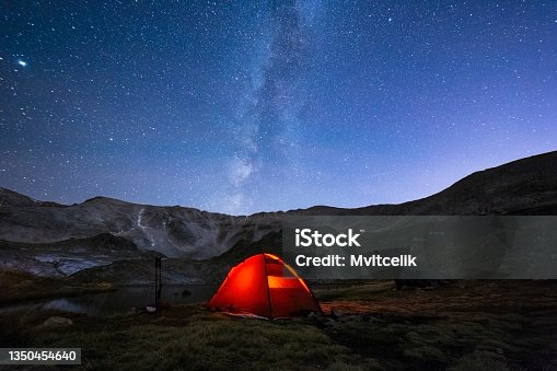 istock camping tent and night sky 1350454640