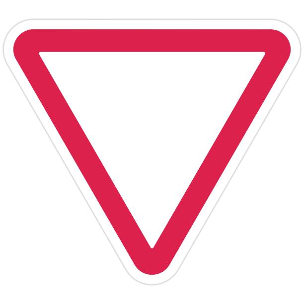 дорожный знак, уступи дорогу, красный треугольной формы, eps. - right of way stock illustrations