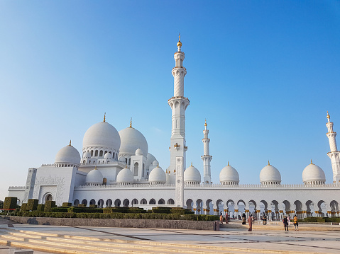 In December 2017, tourists were visiting the Sheikh Zayed Mosque in Abu Dhabi in United Arab Emirates