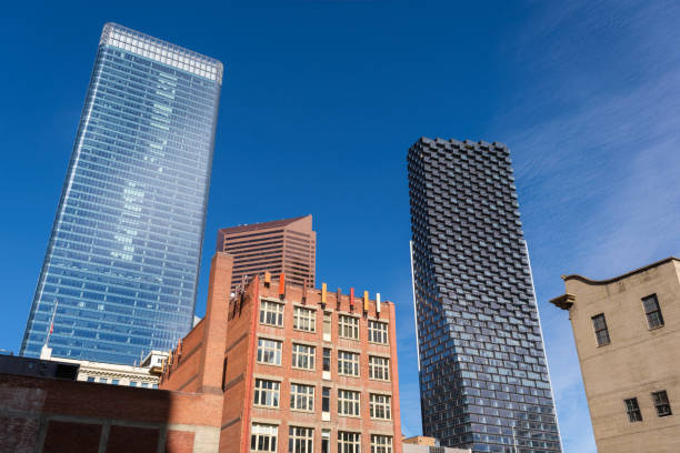 Futuristic financial district in a modern big city.