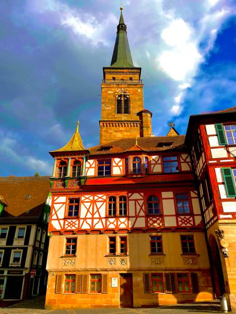 istock Schwabach, half-timbered House, market place 1350482283