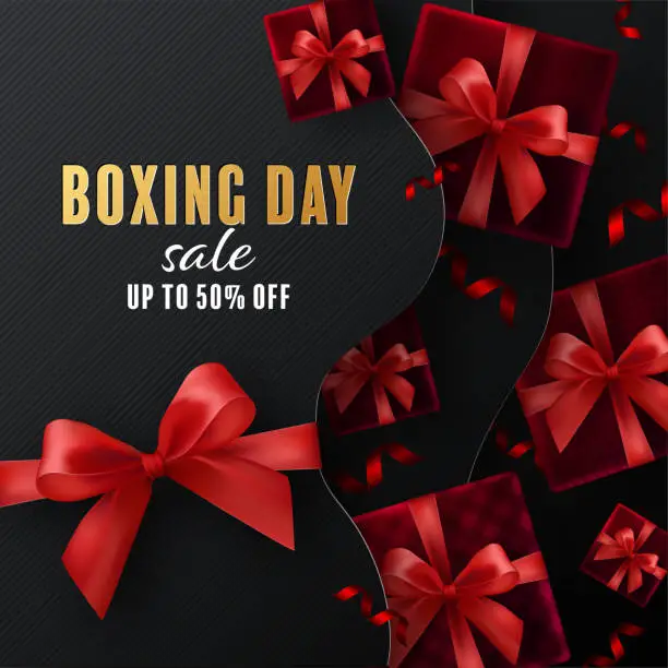 Vector illustration of Boxing day sale or black friday shopping concept design