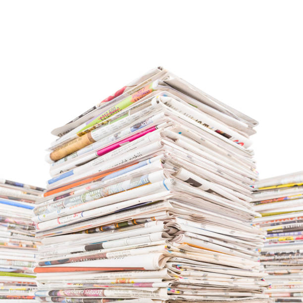 istock Three big stacks of newspapers 1350484461