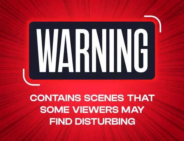 Vector illustration of Warning Disturbing Content Disclaimer Message Background