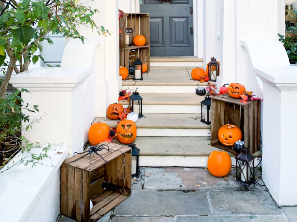 istock Halloween theme. House entrance 1350484503