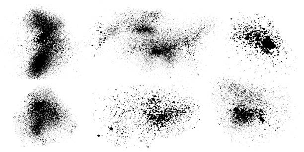 istock Elements of spray paint, set of ink blots. Vector illustration 1350484651