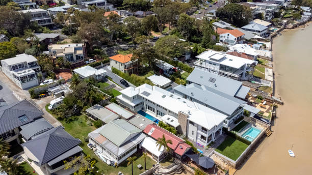 istock Coastal town, arial view, background with copy space 1350486361