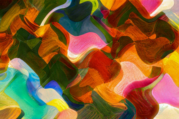 istock Stained glass style colorful pattern fills in a whole screen. 1350493619
