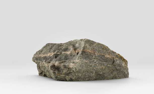 istock Isolated realistic rock  in white background, 3d Rendering 1350495935