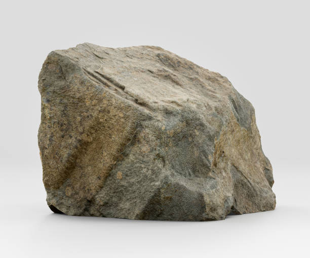 istock Isolated realistic day color rock formaiton on white background, 3d Rendering 1350496732