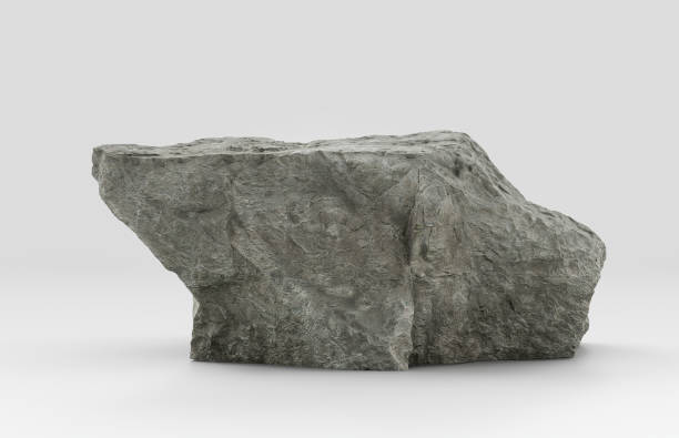 istock Isolated realistic day color rock formaiton on white background, 3d Rendering 1350498506