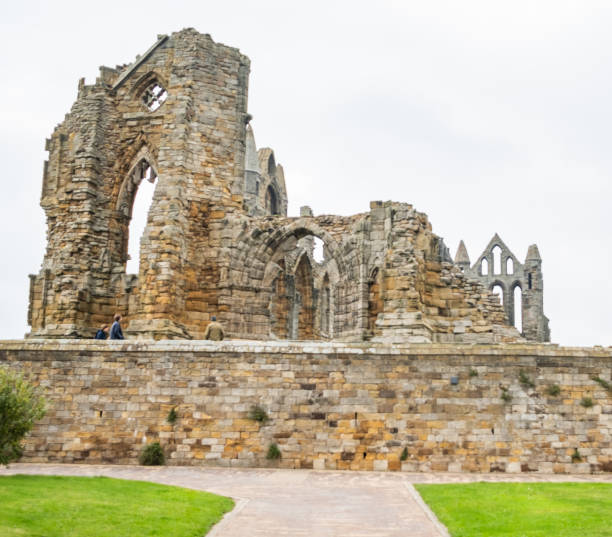 istock Historical Abbey on cliff top overlooking the North Sea 1350498738