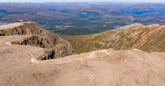 Aerial view of Ben Nevis - the UK's highest peak