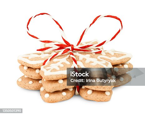 istock gingerbread tied with a Christmas bow 1350501390