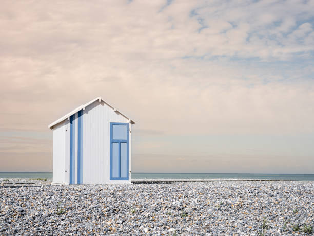 A beach cabin on the Picardy coast in France
